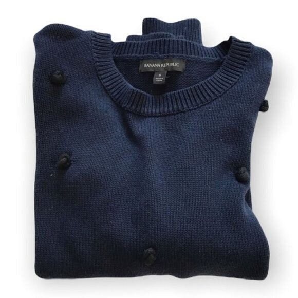Banana Republic Blue Cotton-Blend Sweater size S - Picture 2 of 8
